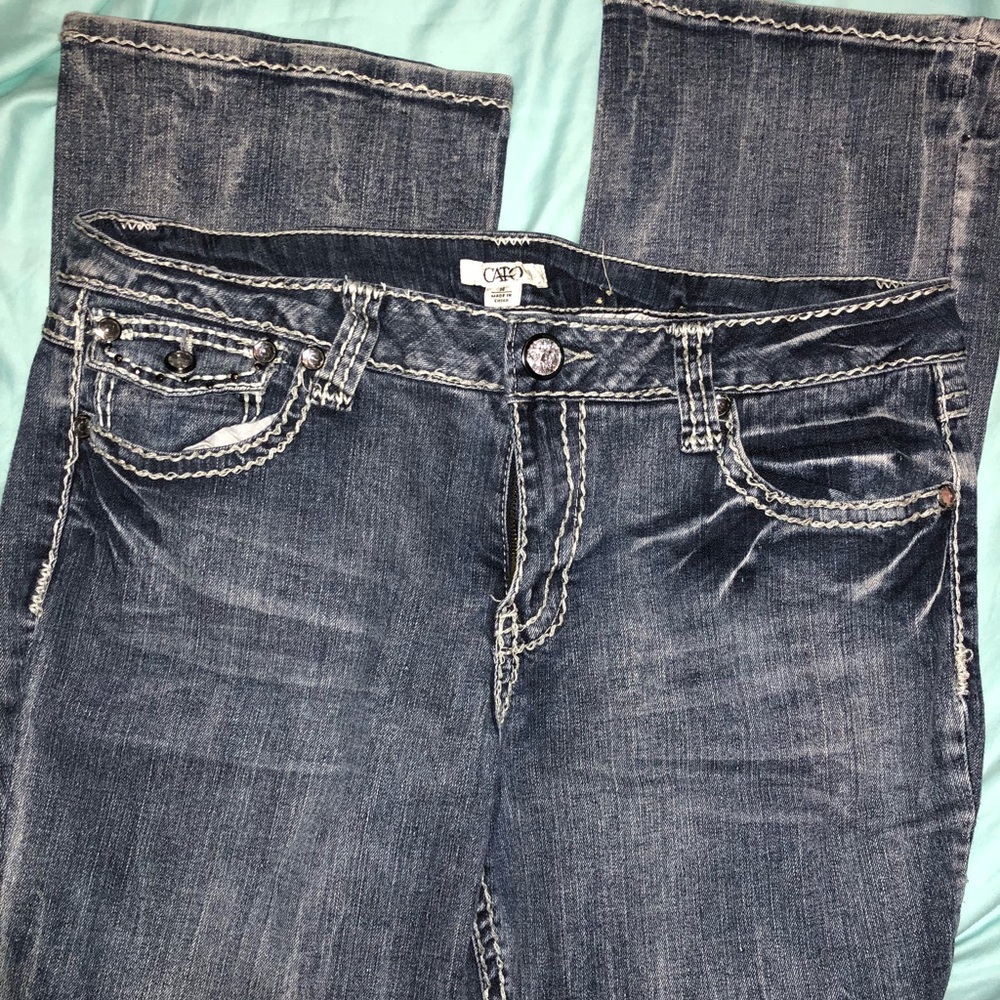 Denim straight leg jeans